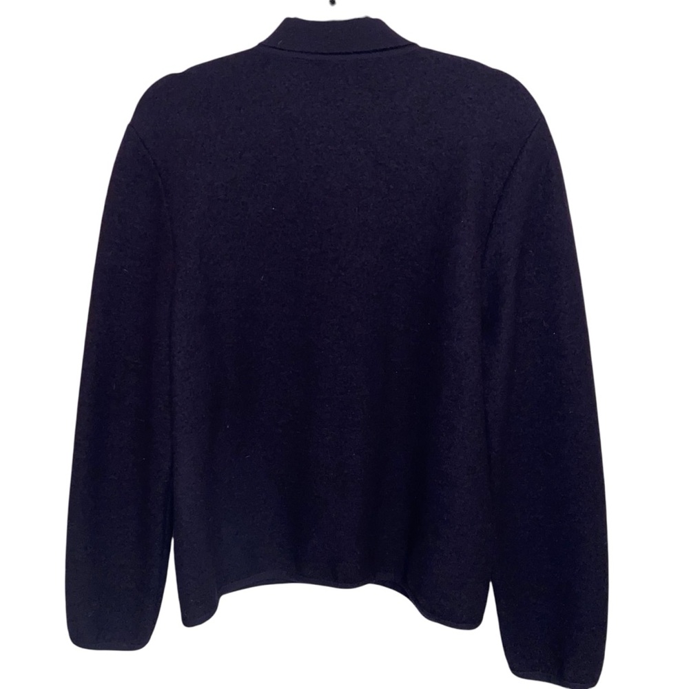 Geiger Wool Jacket Womens Size 42 Collared Sweater Gold Buttons Navy Blue - Picture 2 of 12